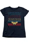 Gildan Wonder Woman 84 Truth Love Justice Short Sleeve Women´s Tee / T-shirt In Blue
