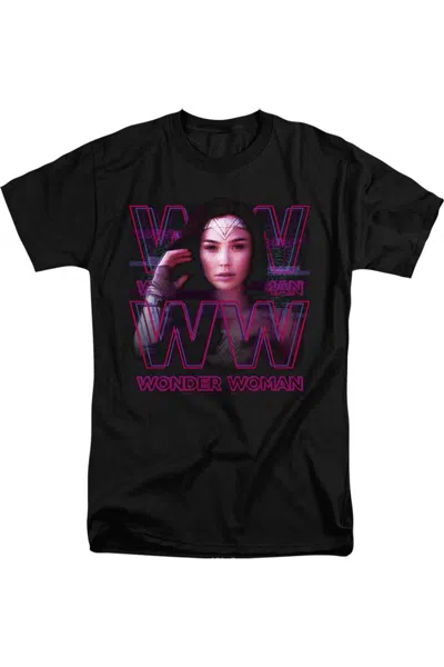 Gildan Wonder Woman 84 Vaporwave Wonder Woman Short Sleeve Adult Tee / T-shirt In Black