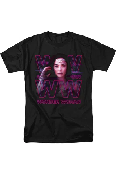 Gildan Wonder Woman 84 Vaporwave Wonder Woman Short Sleeve Adult Tee / T-shirt In Black