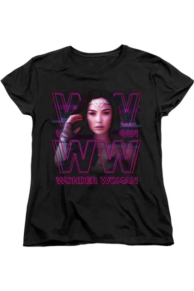 Gildan Wonder Woman 84 Vaporwave Wonder Woman Short Sleeve Women´s Tee / T-shirt In Black