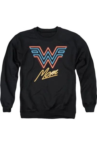 Gildan Wonder Woman 84 Wonder Mom Neon Adult Crewneck Sweatshirt In Black