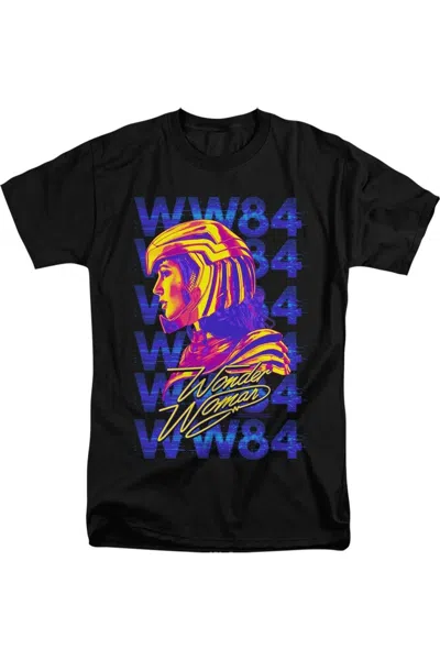 Gildan Wonder Woman 84 Ww84 Repeat Short Sleeve Adult Tall Tee / T-shirt In Black
