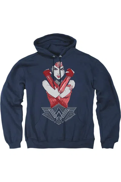 Gildan Wonder Woman Movie Amazon Adult Pull Over Hoodie / Hooded Sweatshirt In Blue