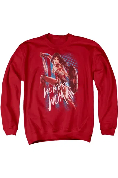 Gildan Wonder Woman Movie American Hero Adult Crewneck Sweatshirt In Red