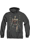 Gildan Wonder Woman Movie Armed And Dangerous Adult Heather Hoodie / Hooded Sweatshirt In Black