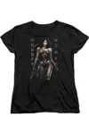 Gildan Wonder Woman Movie Armed And Dangerous Short Sleeve Womens Tee / T-shirt In Black
