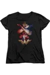 Gildan Wonder Woman Movie Arms Crossed Short Sleeve Womens Tee / T-shirt In Black