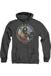 Gildan Wonder Woman Movie Battle Pose Adult Heather Hoodie / Hooded Sweatshirt In Black