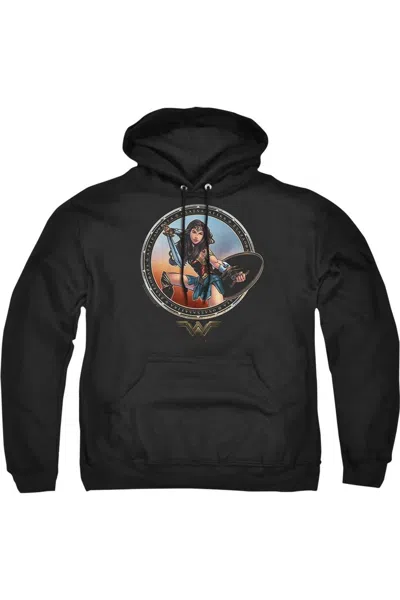 Gildan Wonder Woman Movie Battle Pose Adult Pull Over Hoodie / Hooded Sweatshirt In Black