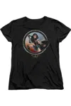 Gildan Wonder Woman Movie Battle Pose Short Sleeve Womens Tee / T-shirt In Black