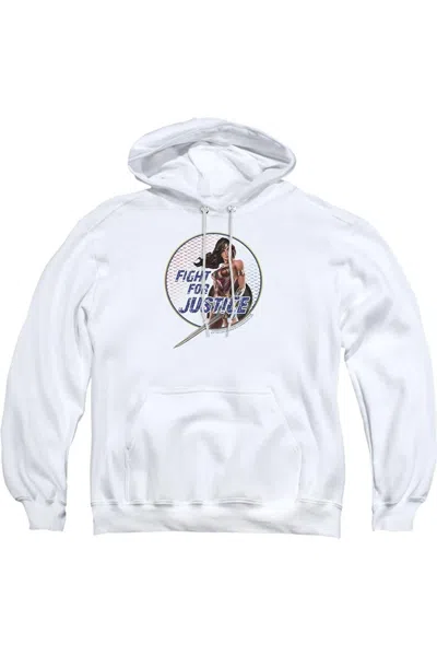 Gildan Wonder Woman Movie Fight For Justice Adult Pull Over Hoodie / Hooded Sweatshirt In White