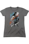 Gildan Wonder Woman Movie Fight For Peace Short Sleeve Womens Tee / T-shirt In Pink