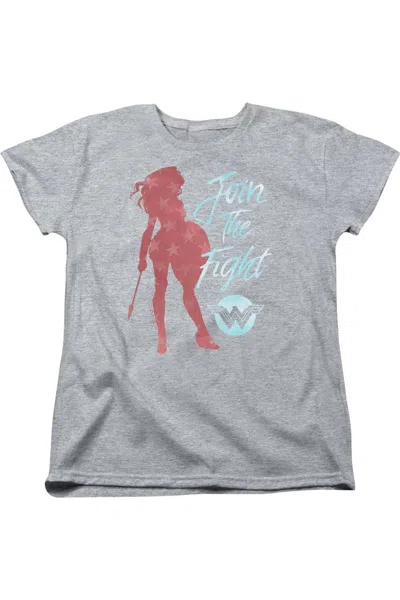 Gildan Wonder Woman Movie Freedom Fight Short Sleeve Womens Tee / T-shirt In Gray