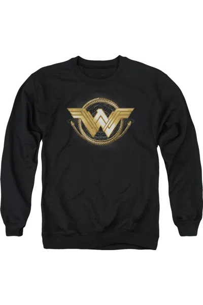 Gildan Wonder Woman Movie Lasso Logo Adult Crewneck Sweatshirt In Black
