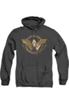 Gildan Wonder Woman Movie Lasso Logo Adult Heather Hoodie / Hooded Sweatshirt In Black