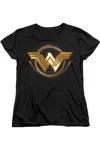 Gildan Wonder Woman Movie Lasso Logo Short Sleeve Womens Tee / T-shirt In Black