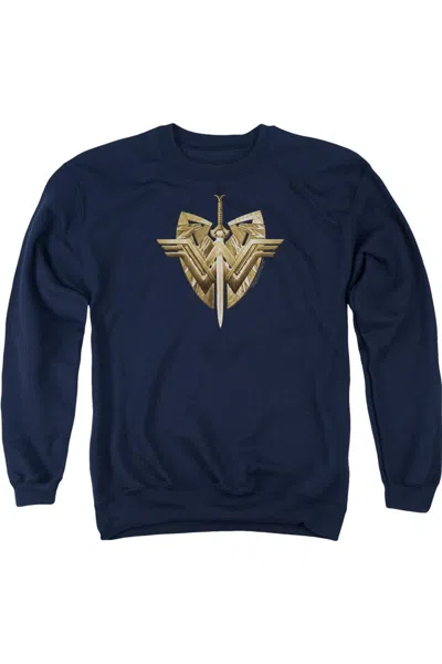 Gildan Wonder Woman Movie Sword Emblem Adult Crewneck Sweatshirt In Blue
