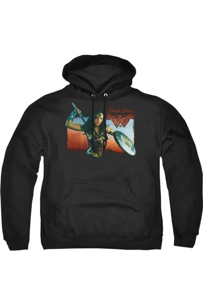 Gildan Wonder Woman Movie Warrior Woman Adult Pull Over Hoodie / Hooded Sweatshirt In Black