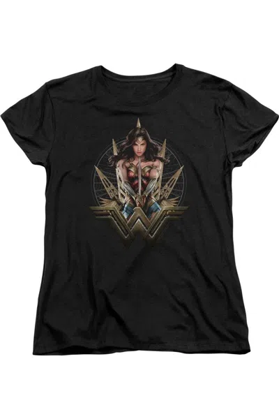 Gildan Wonder Woman Movie Wonder Blades Short Sleeve Womens Tee / T-shirt In Black