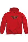 Gildan Wonder Woman Movie Wonder Woman Logo Adult Pull Over Hoodie / Hooded Sweatshirt In Red