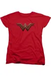 Gildan Wonder Woman Movie Wonder Woman Logo Short Sleeve Womens Tee / T-shirt In Red