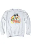 Gildan Wonder Woman Wonder Airbrush Adult Crewneck Sweatshirt In White