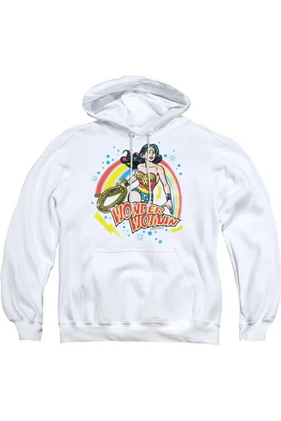 Gildan Wonder Woman Wonder Airbrush Adult Pull Over Hoodie / Hooded Sweatshirt In White