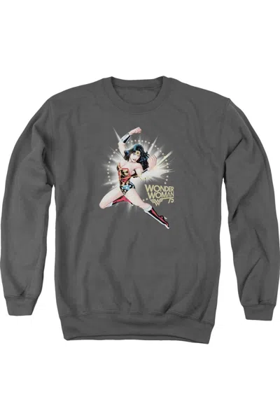 Gildan Wonder Woman Ww75 The Bracelets Of Submission Adult Crewneck Sweatshirt In Pink