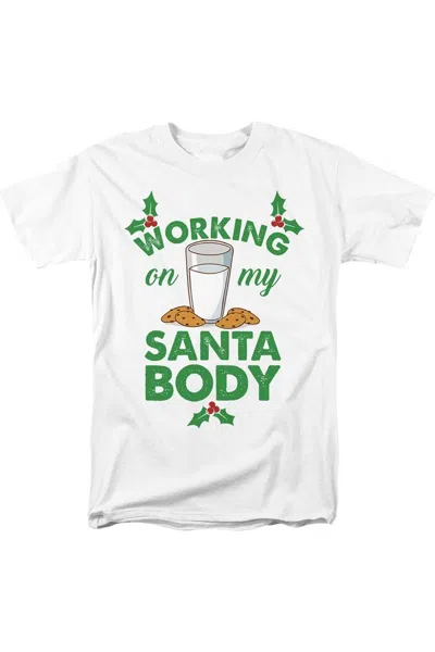 Gildan Working On My Santa Body For Christmas Unisex Adult T-shirt In White