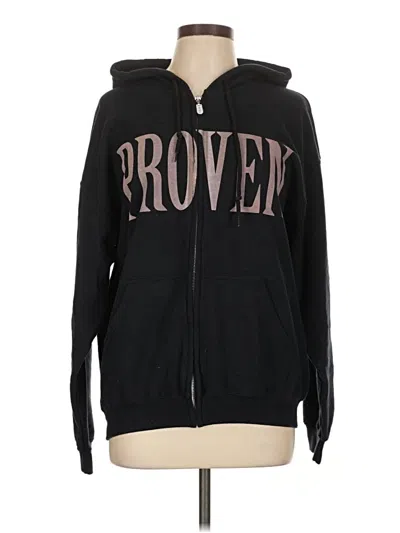 Pre-owned Gildan Zip Up Hoodie In Black