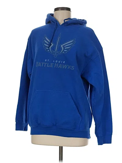 Pre-owned Gildan Zip Up Hoodie In Blue