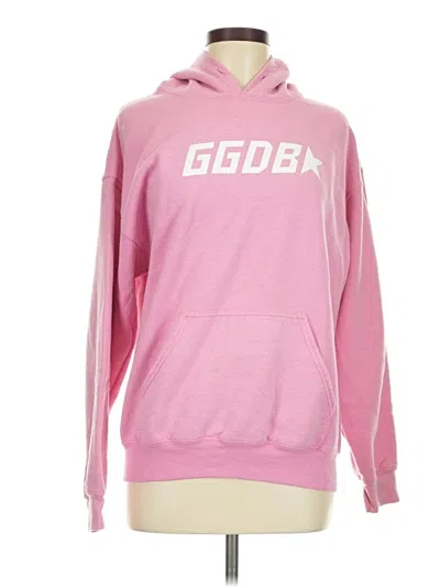 Pre-owned Gildan Zip Up Hoodie In Pink