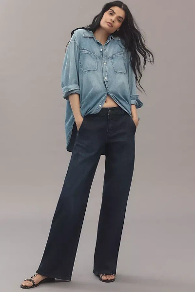 Gilded Age Oriana Low-rise Wide-leg Jeans In Blue