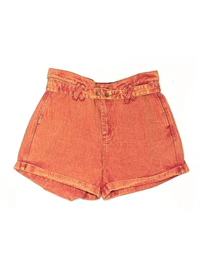 Pre-owned Gilded Intent Denim Shorts In Orange