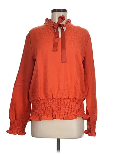 Pre-owned G.i.l.i. Long Sleeve Blouse In Orange