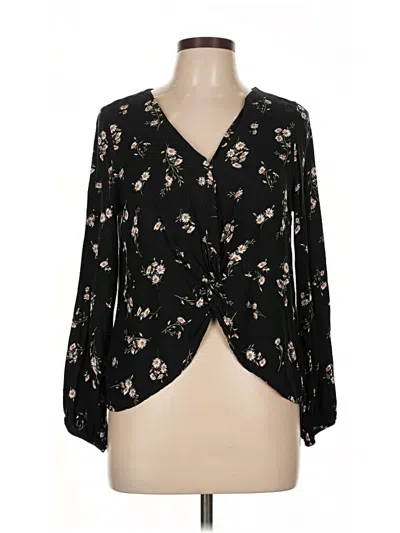Pre-owned Gilli 3/4 Sleeve Blouse In Black