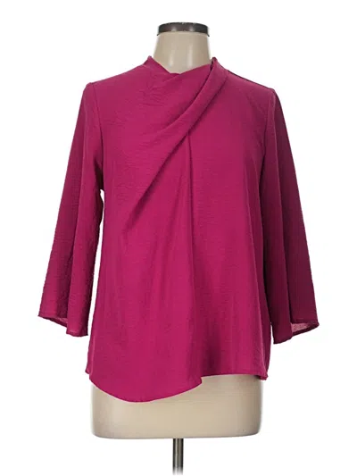 Pre-owned Gilli 3/4 Sleeve Blouse In Burgundy