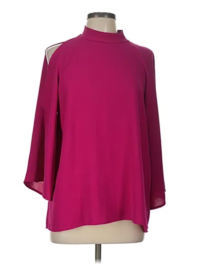 Pre-owned Gilli 3/4 Sleeve Blouse In Burgundy