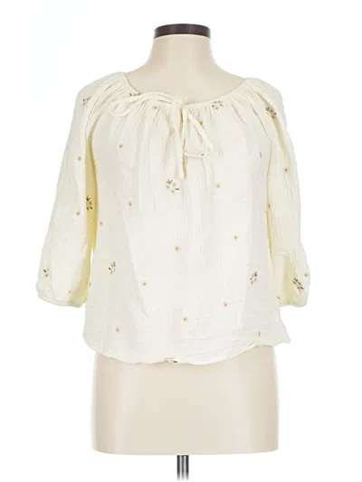 Pre-owned Gilli 3/4 Sleeve Blouse In Ivory