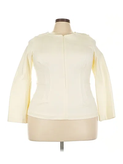 Pre-owned Gilli 3/4 Sleeve Top Ivory Mock Neckline Tops In White