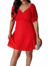 Gilli A Demure Holiday Mini Dress In Red In Red