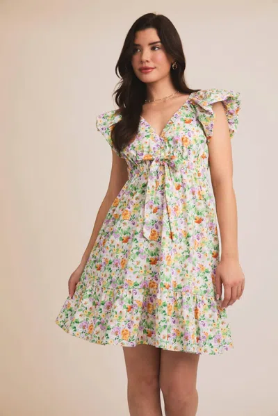 Gilli Adriana Mini Dress - Plus In Beige Multi In Neutral