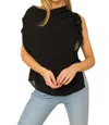 Gilli Asymmetrical Loose Fit Cowl Neck Blouse In Black In Black