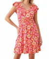 Gilli Babydoll Mini Dress - Plus In Pink/yellow In Pink