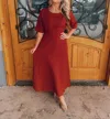 Gilli Believing In You Midi Dress In Rust In Multi