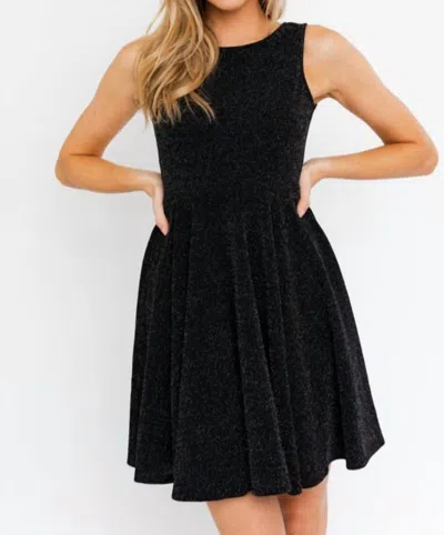 Gilli Black Mini Dress In Black Sparkle