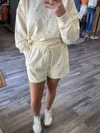 Gilli Bow Embroidered Sweat Shorts In Cream/taupe