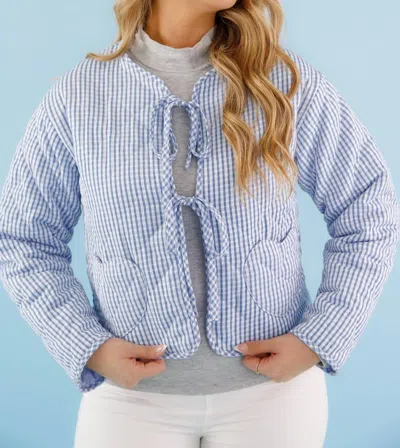 Gilli Bow Tie Jacket In Blue White Gingham
