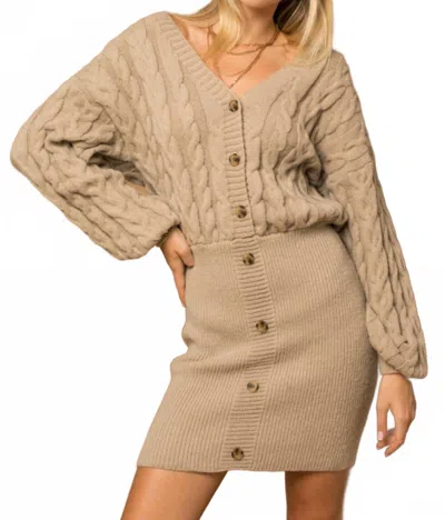Gilli Cable Knit Sweater Dress In Vanilla Dusk In Nude