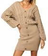 Gilli Cable Knit Sweater Dress In Vanilla Dusk In Brown